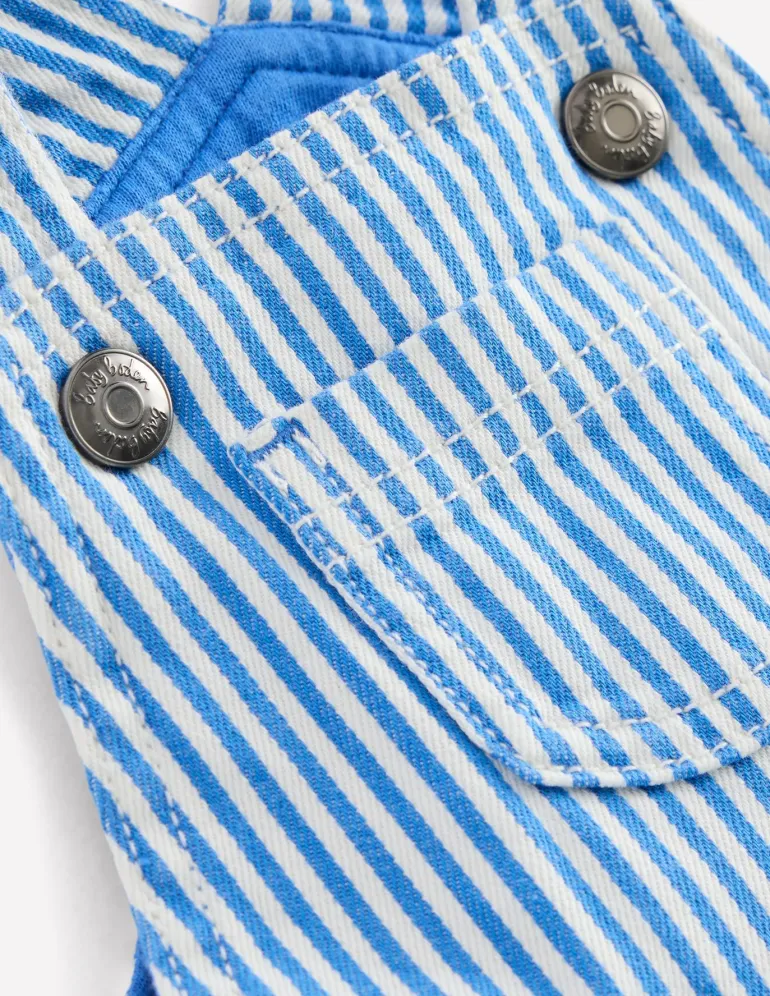 Boys Dungaree-Blue Ticking Stripe-Boden Outlet
