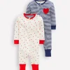 Boys Twin Pack Rompers-Starboard Blue Stripe-Boden Best