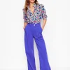 Brompton Wide Leg Trousers-Bright Blue-Boden Cheap