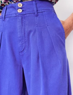 Brompton Wide Leg Trousers-Bright Blue-Boden Cheap