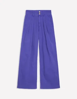 Brompton Wide Leg Trousers-Bright Blue-Boden Cheap