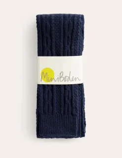 Cable Footless Tights-College Navy-Boden Best Sale