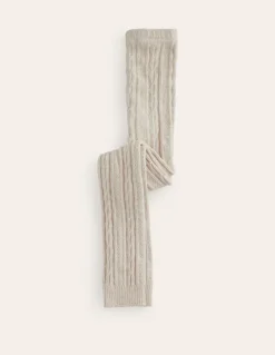 Cable Footless Tights-Oatmeal Marl-Boden Outlet
