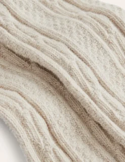 Cable Footless Tights-Oatmeal Marl-Boden Outlet