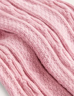 Cable Footless Tights-Vintage Pink-Boden Discount