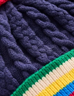 Cable Knitted Beanie-College Navy-Boden Shop