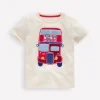 Chain Stitch T-Shirt-Soft Ivory Bus-Boden Cheap