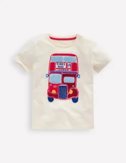 Chain Stitch T-Shirt-Soft Ivory Bus-Boden Cheap