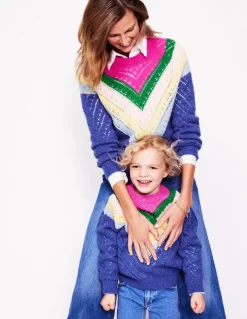 Chevron Jumper-Blue/Pink Chevron-Boden Outlet