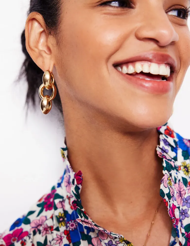 Chunky Chain-Link Earrings--Boden Best