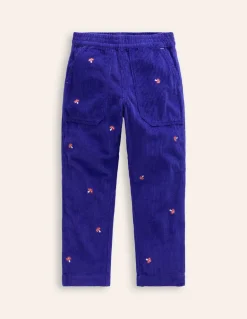 Chunky Cord Pull On Pants-Sapphire Blue Toadstool-Boden Flash Sale