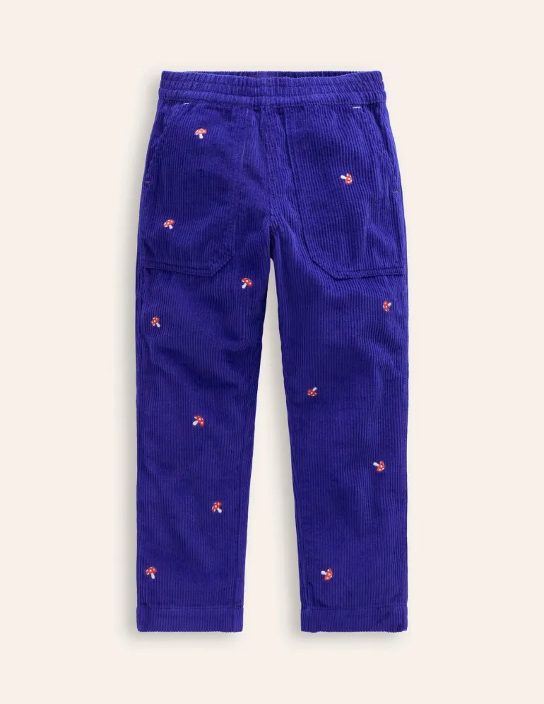 Chunky Cord Pull On Pants-Sapphire Blue Toadstool-Boden Flash Sale