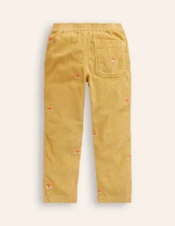 Chunky Cord Pull On Pants-Honeycomb Yellow Foxes-Boden Hot