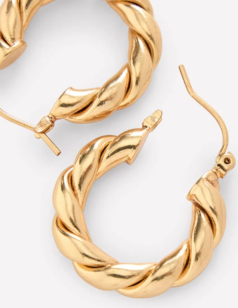 Chunky Twist Hoops--Boden Discount