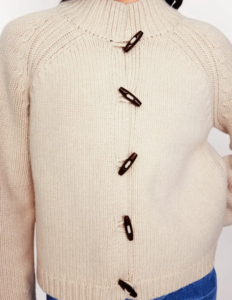 Chunky Wool Cardigan-Warm Ivory-Boden Sale