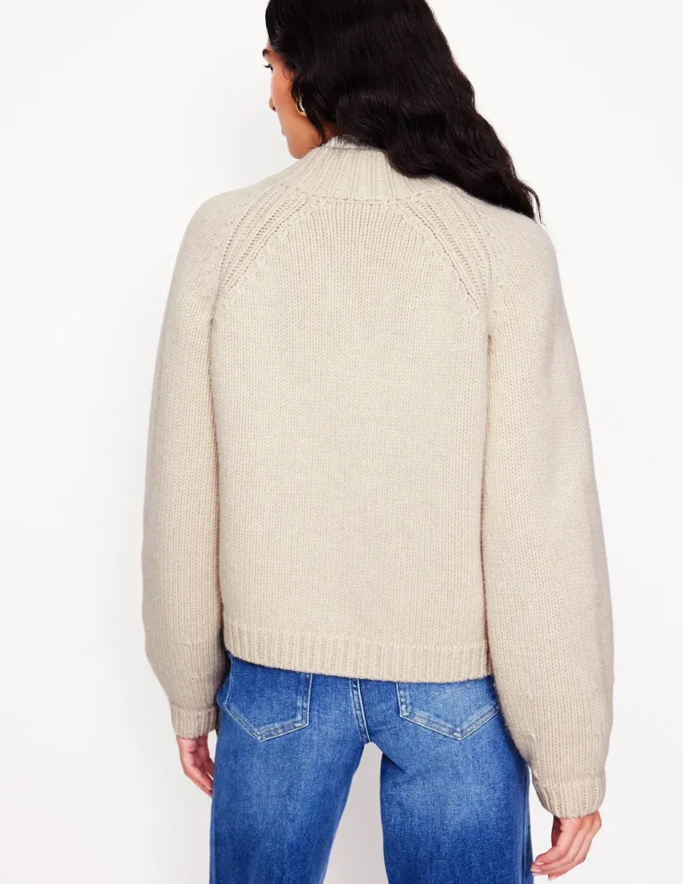 Chunky Wool Cardigan-Warm Ivory-Boden Sale