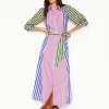 Clara Cotton Shirt Dress-Pink Rose, Red Stripe-Boden New
