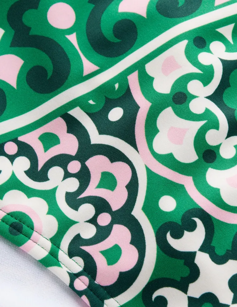 Classic Bikini Bottoms-Green, Artisian Geo-Boden Fashion