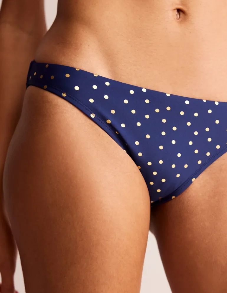 Classic Bikini Bottoms-Navy Foil Spot-Boden Online