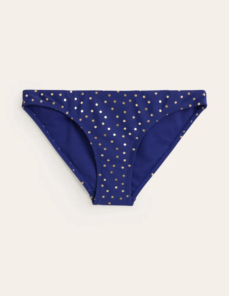 Classic Bikini Bottoms-Navy Foil Spot-Boden Online