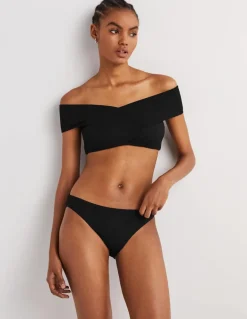 Classic Bikini Bottoms-Textured Black-Boden Best