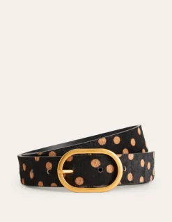 Classic Leather Belt-Black and Camel Spot-Boden Cheap