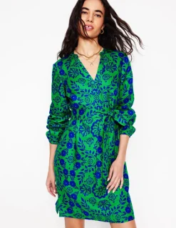 Cleo Tie Waist Linen Dress-Aleo, Structured Meadow-Boden Store