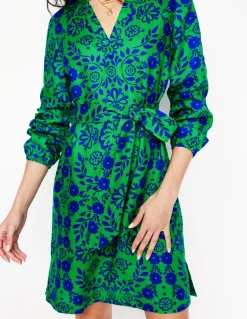Cleo Tie Waist Linen Dress-Aleo, Structured Meadow-Boden Store