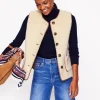 Clerkenwell Borg Button Gilet-Natural Faux Fur-Boden Discount
