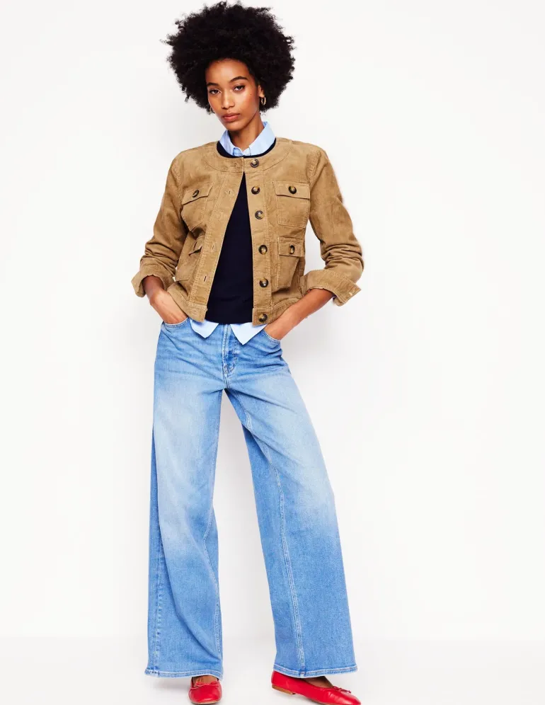 Collarless Casual Jacket--Boden Clearance