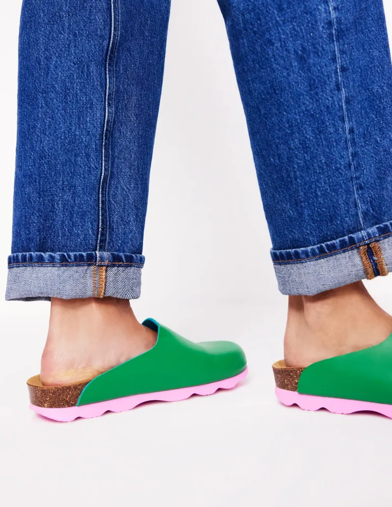 Colour Block Clogs-Rich Emerald-Boden Best Sale