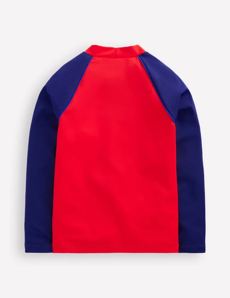 Colour Block Rash Vest-Poppy Red-Boden Shop