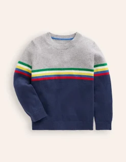 Colour Block Sweater-College Navy-Boden Flash Sale