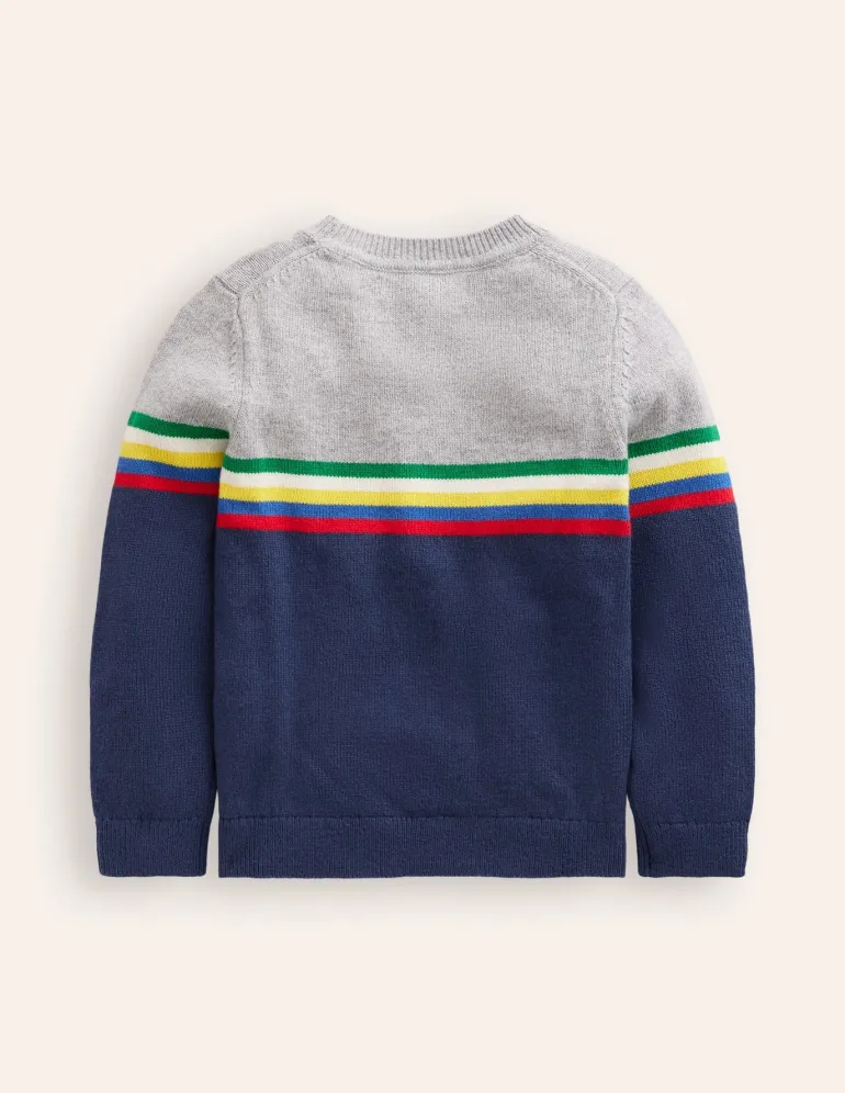 Colour Block Sweater-College Navy-Boden Flash Sale