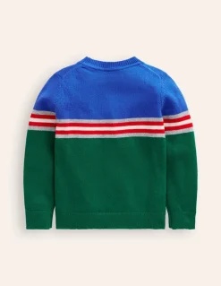 Colour Block Sweater-Ivy Green-Boden Shop