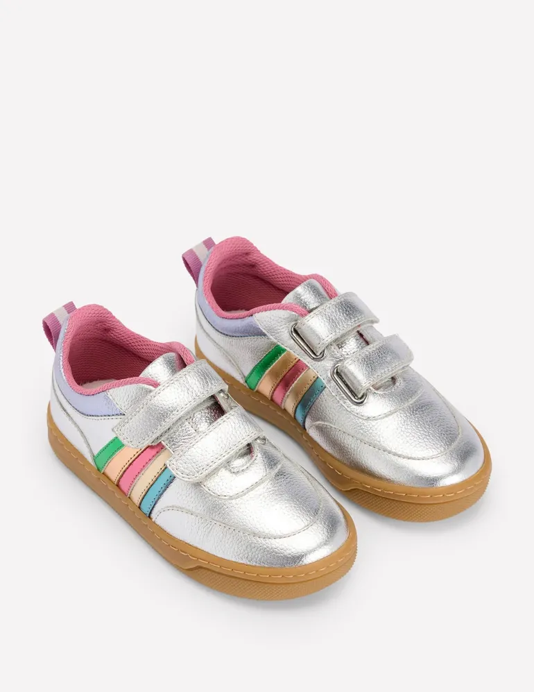 Colourblock Low Tops-Silver Metallic-Boden Online