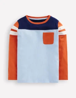 Colourblock T-shirt-Glacier Blue Colourblock-Boden Discount