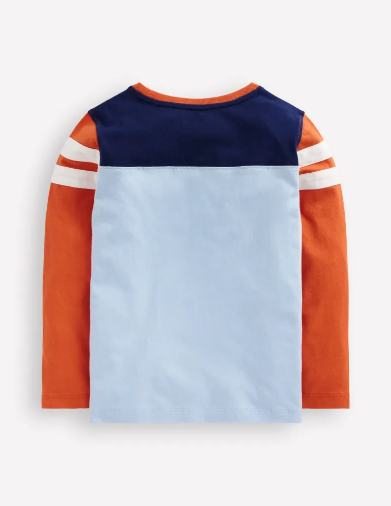 Colourblock T-shirt-Glacier Blue Colourblock-Boden Discount