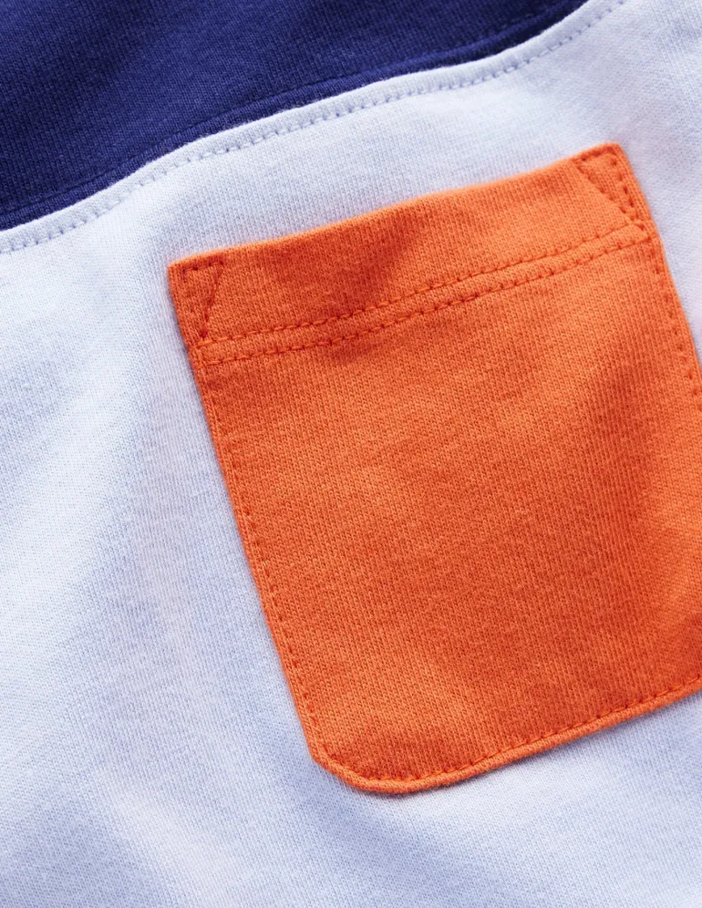Colourblock T-shirt-Glacier Blue Colourblock-Boden Discount