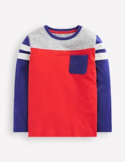 Colourblock T-shirt-Poppy Red Colourblock-Boden New
