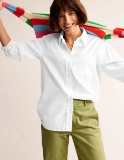 Connie Relaxed Cotton Shirt--Boden Hot