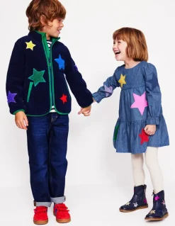 Cosy Borg Jacket-College Navy Star-Boden New