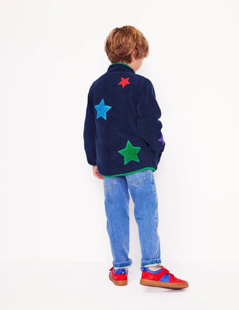 Cosy Borg Jacket-College Navy Star-Boden New