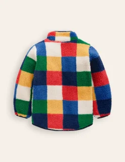 Cosy Borg Jacket-Multi Check-Boden New