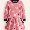 Cosy Printed Sweatshirt Dress-Almond Pink Poodles-Boden Flash Sale