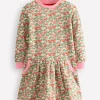 Cosy Printed Sweatshirt Dress-Chalk Pink Wild Rose-Boden Cheap
