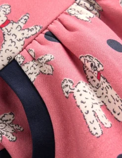 Cosy Printed Sweatshirt Dress-Almond Pink Poodles-Boden Flash Sale