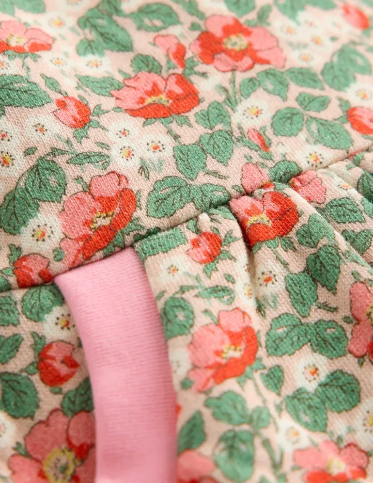 Cosy Printed Sweatshirt Dress-Chalk Pink Wild Rose-Boden Cheap