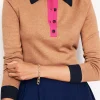 Cotton Blend Henley Sweater-Camel Melange-Boden Shop