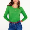 Cotton Crew Long Sleeve Top-Paradise Green-Boden Store